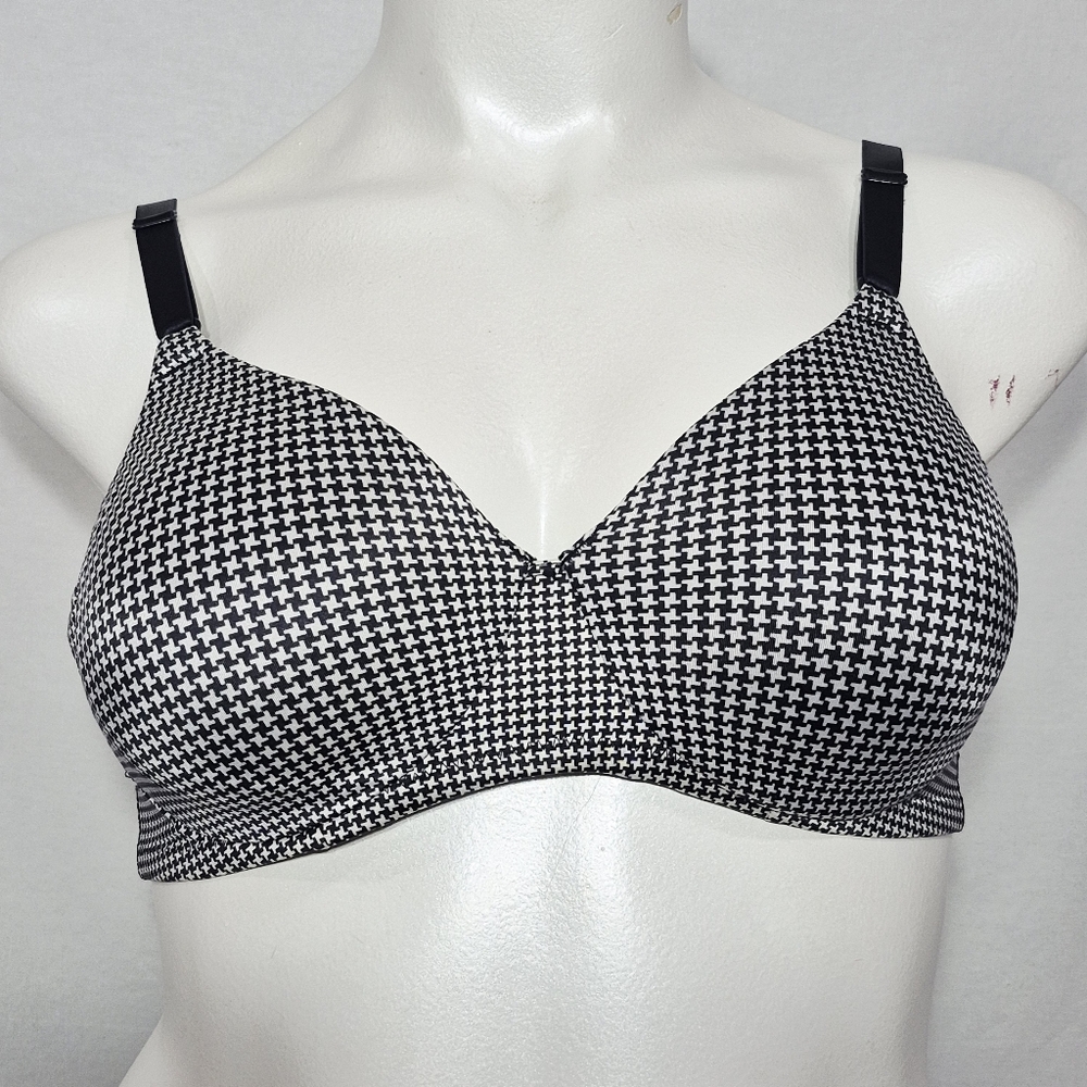 38C Playtex Secrets 4718  Perfect Flex Underwire Bra Black & White‎ Check